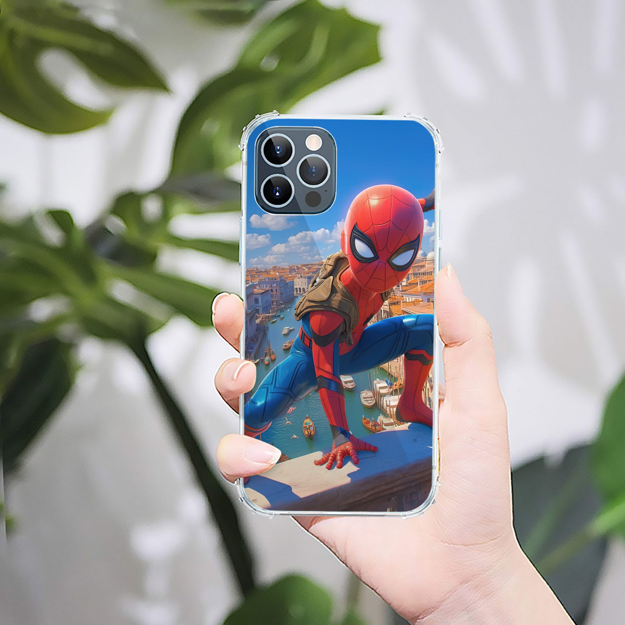 （画像用） Spider Man スパイダーマン 【iPhone 12シリーズ対応】透明スマホケース（クリアソフトケース）